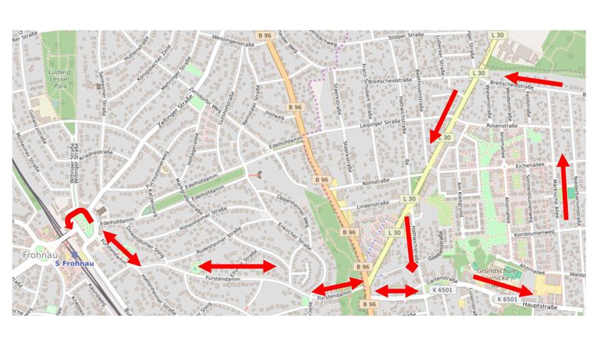 Die Rute des Kiezbuses