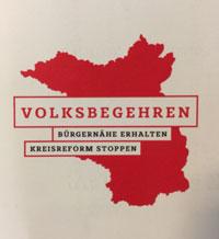 Plakat:: Volksbegehren gegen Kreisreform