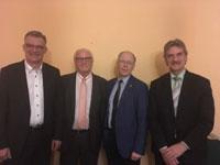 Sorgten mit ihren Redebeiträgen für gute Diskussionen: Uwe feiler, MdB, Martin Beyer, Ortsvorsitzender, Hans. G Oberlack, Bürgermeister, Egmond Hamelow, Stv. Landrat (v.l.n.r.)