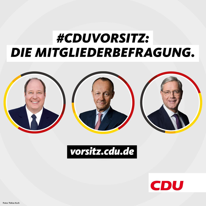 Grafik: CDU Vorsitz - Mitgliederbefragung 